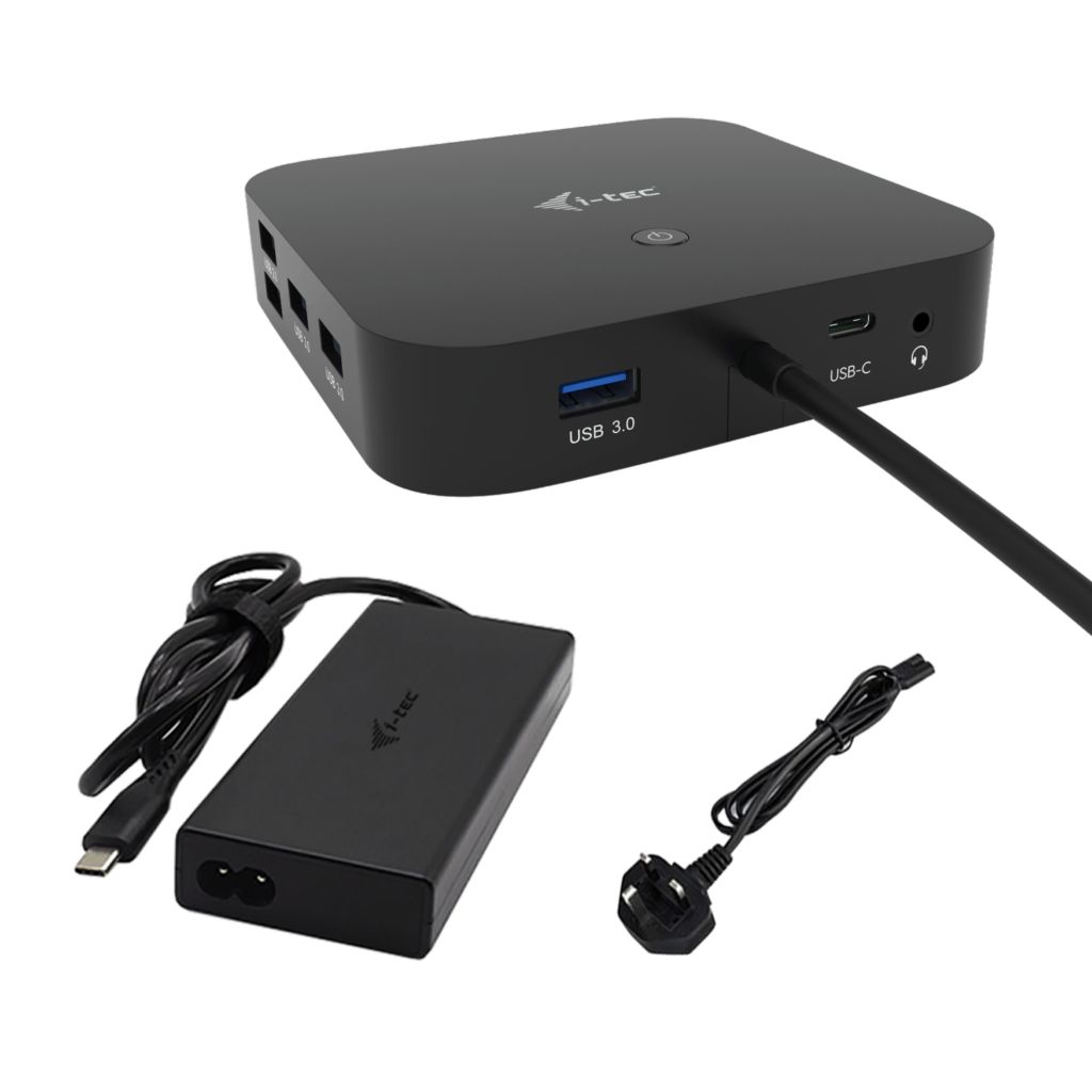 I-TEC USB-C Dual Display MST DS 2x DP 1x GLAN 3x USB 3.1 2x USB 2.0 1x USB-C-DatA 1x Audio/Mic Jack 1x 100W USB-C PD + Charger 112W