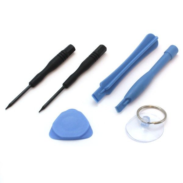 Tool set for opening iPhone 4 / 4S / 5 / 5c / 5s / 6 / 6 Plus / 7 / 7 Plus / 8 / 8 Plus / X
- 2 pentalobe screwdrivers
- 2 plastic tools
- suction cup and plectrum
Packaging: blister 1 set.