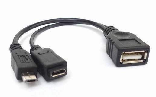 USB cable 0.1m A female to 5 pin micro B male + 5 pin micro B female
- with power supply function
- with OTG function for tablets and SMART phones
Packaging: bulk 1 pc.