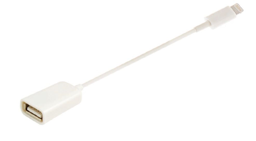 USB cable 0.1m A Female to Apple Lightning with OTG function
- for Apple phones and tablets with max. iOS 11
Packaging: bulk 1 pc.