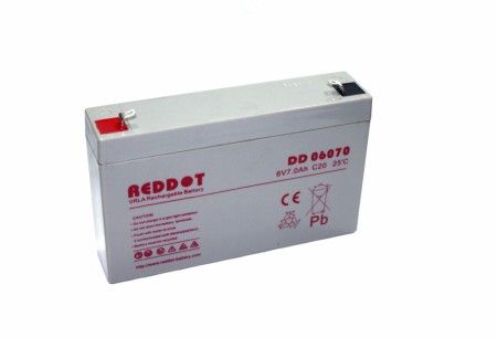 RedDot 6V 7Ah lead-acid battery (Faston 187 - 4.8mm)
- dimensions: 151 x 35 x 98mm
Packaging: bulk 1 pc.