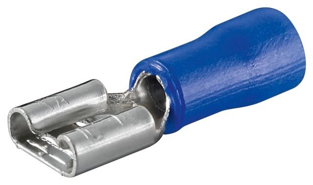 Blue female connector, cable: 1.5-2.5mm², dimensions: 2.8 x 0.8mm, Imax: 10A
Packaging: bulk 100 pcs.