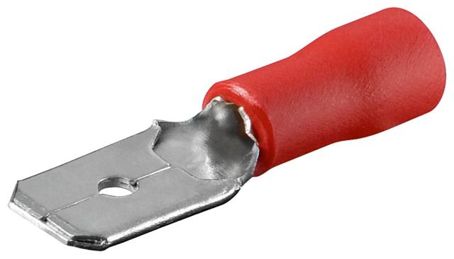 Red male connector, cable: 0.5-1.0mm², dimensions: 4.8 x 0.8mm, Imax: 10A
Packaging: bulk 100 pcs.