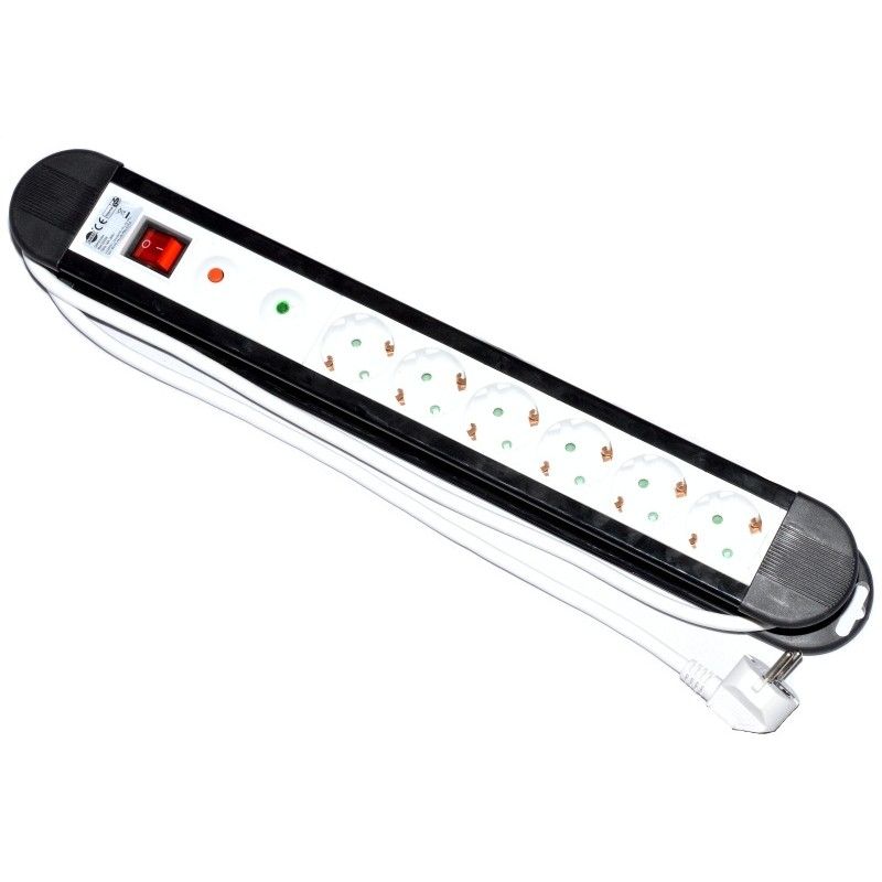 Extension cord with overvoltage and overheating protection 1.5m 6xCEE 7/3
- protection for children
- max power: 3500W
- conductor: copper 1.5mm²
- approval: EC
Packaging: bulk 1 pc.