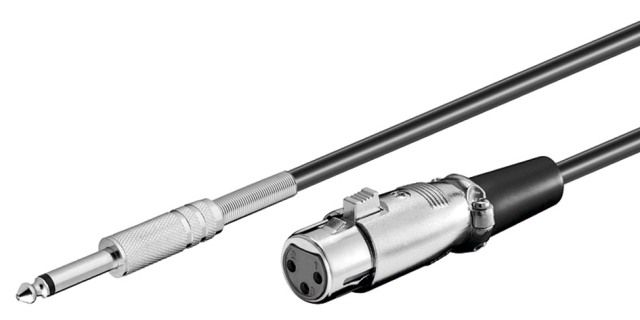 Microphone cable 5m 6.35mm mono male to 3 pin XLR female, black
Packaging: bulk 1 pc.