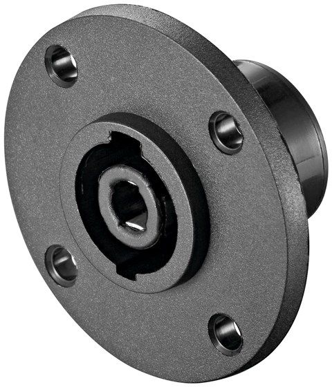 SPEAKON female 4-pin plug, panel mountable, round
Packaging: bulk 1 pc.