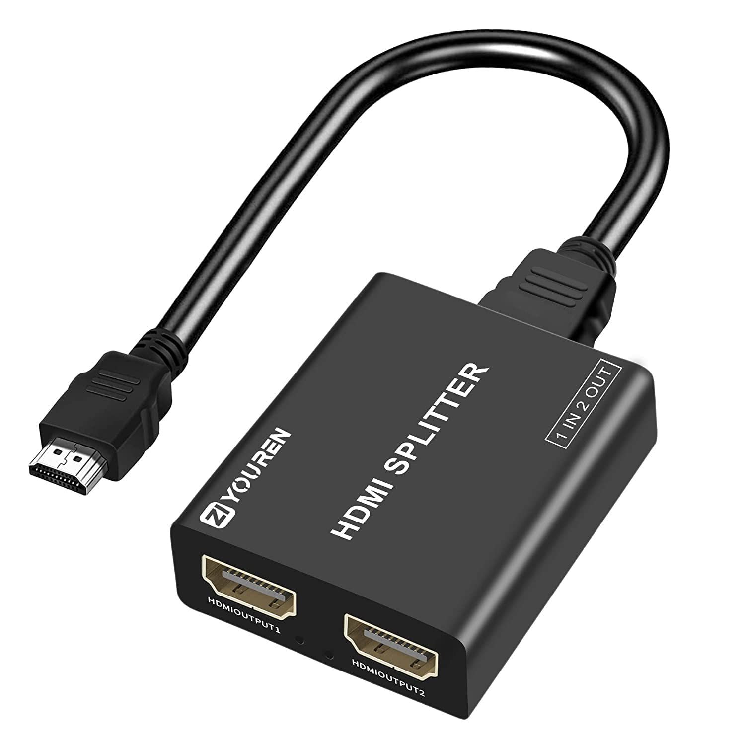 Splitter (splitter, multiplier) HDMI 1 input 2 outputs
- HDMI version 1.4
- HDCP Compliant
- 3D, DTS, Dolby Digital, True HD support
- max. resolution 3840x2160P/30Hz
- bit rate 3.2Gbps
- TMDS clock 320MHz
- deep color 8/10/12 bit
- transmission distance for Full HD (1920x1080P): input max. 15m, output max. 25m with HDMI cable AWG26 - transmission distance for 4Kx2K (3840x2160P/30Hz): input max. 8m, output max. 8m
- 5V 1A power supply included
Packaging: box 1 set.