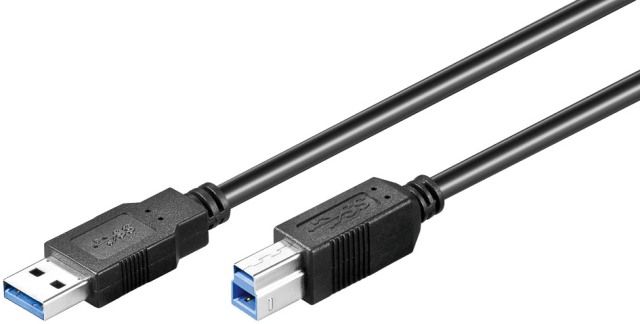 USB 3.0 cable 1.8m A male to B male, black
- triple screened
Packaging: bulk 1 pc.