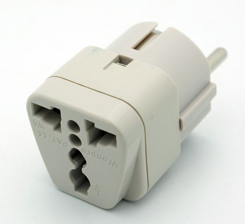 UK to CEE 7/7 plug adapter
Packaging: bulk 1 pc.