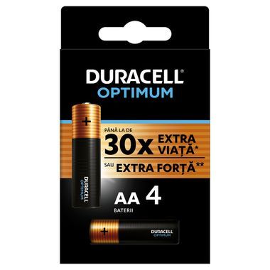 Alkaline battery Mignon (AA, R6) 1.5V Duracell Optimum
Packaging: blister 4 pcs.