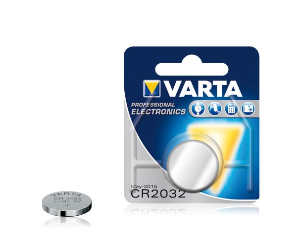 Lithium button battery 6032 CR2032 3V 230mAh Varta
Packaging: blister 1 pc.