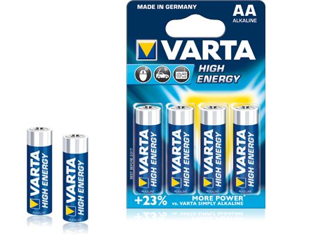 Alkaline battery Mignon (AA, R6) 1.5V 4906 Varta High Energy
Packaging: blister 4 pcs.