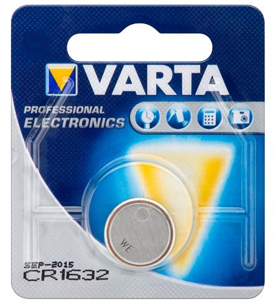 Lithium button battery 6632 CR1632 3V 135mAh Varta
Packaging: blister 1 pc.