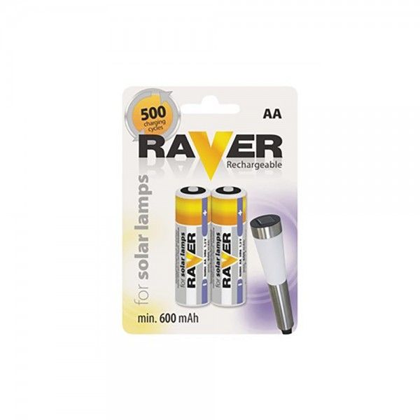 Battery Ni-MH Mignon (AA, R6) 1.2V 600mAh
- for solar lamps
Packaging: blister 2 pcs.