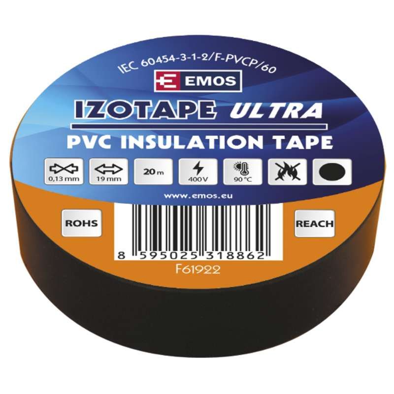 Fireproof insulating tape 20m/19mm, black
Packaging: set of 10 pcs.

PVC material
tape width 19 mm
length of roll 20 m
thickness of the tape 0.13 mm
color color mix
electrical strength - minimum 40 kV/mm
electrical strength after moisture - minimum 35 kV/mm
minimum elongation 125
integrated textile mesh no
adhesive material India rubber
mounting temperature 5 °C - +90 °C
UV resistant yes
tensile strength 150 N/10 mm
packaging 10 pcs, foil
intended use cable insulation
adhesion to steel - minimum 1.8 N/10 mm
adhesion to the substrate 1.5 N/10 mm
dimensions 70 x 70 x 190 mm
storage temperature 10 °C - +90 °C
watertight joints yes"