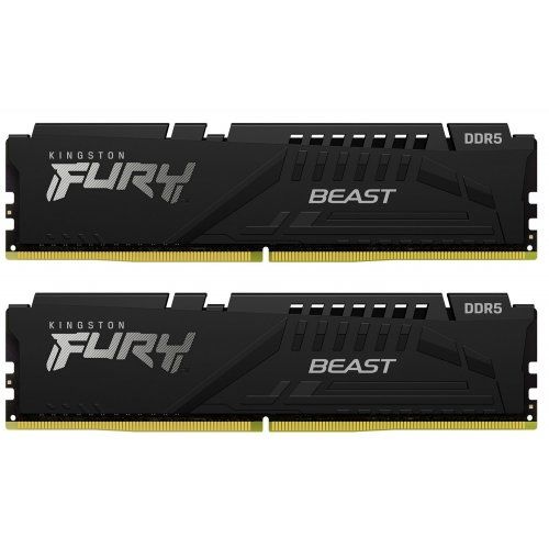 Memorie Kingston FURY Beast 64 GB DDR5 6000 MHz CL36, kit 2 x 32 GB, XMP 3.0, EXPO, Negru