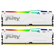 Memorie Kingston FURY Beast 64 GB DDR5 6000 MHz CL36, kit 2 x 32 GB, XMP 3.0, EXPO, Alb, RGB