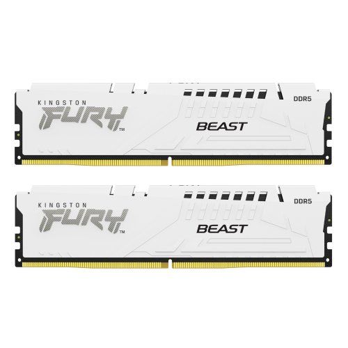 Memorie Kingston FURY Beast 64 GB DDR5 6000 MHz CL36, kit 2 x 32 GB, XMP 3.0, EXPO, Alb