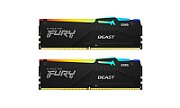 Memorie Kingston FURY Beast 64 GB DDR5 6000 MHz CL36, kit 2 x 32 GB, XMP 3.0, EXPO, Negru, RGB