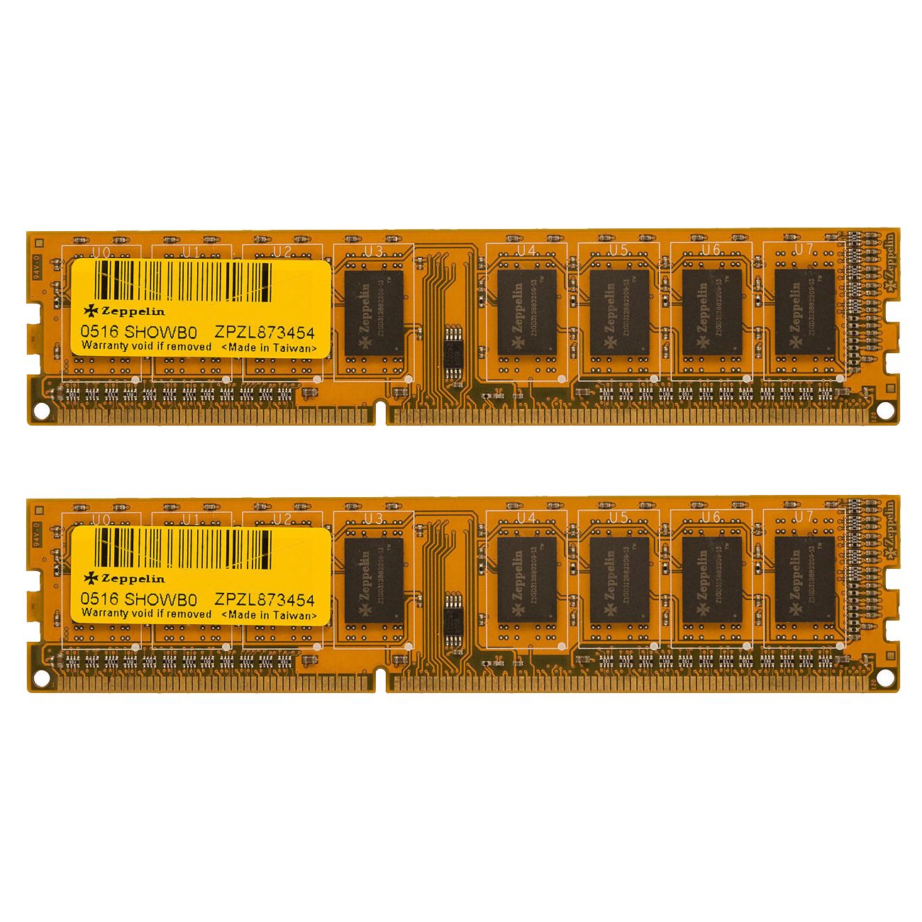 Memorie Zeppelin 8 GB DDR3 1333 MHz CL9, kit 2 x 4 GB, Galben