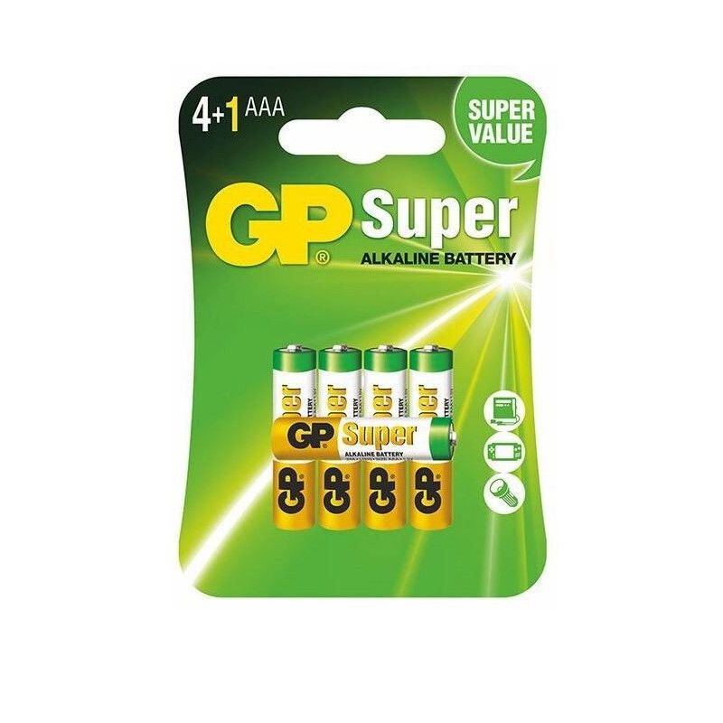 Baterie GP Batteries, Super Alcalina AAA (LR03) 1.5V alcalina, blister 5 buc.  GP24A4/1-2PL5   GPPCA24AS126   (include TV 0.48lei)
