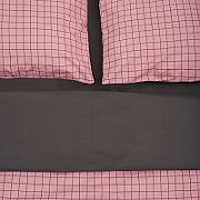  King Size Bed Set
100% cotton, density 144 TC
Set containes 2 pillow cases 50x70 cm , one flat sheet 220x240 cm and one duvet cover  200x220 cm 
Closing system : envelop for pillow and buttons for duvet cover  