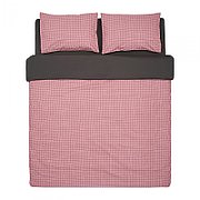  King Size Bed Set
100% cotton, density 144 TC
Set containes 2 pillow cases 50x70 cm , one flat sheet 220x240 cm and one duvet cover  200x220 cm 
Closing system : envelop for pillow and buttons for duvet cover  