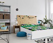  King Size Bed Set
100% cotton, density 132 TC
Set containes 2 pillow cases 50x70 cm , one flat sheet 220x240 cm and one duvet cover  200x220 cm 
Closing system : envelop for pillow and buttons for duvet cover  