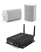 Pachet sonorizare Terasa cu Rakoit SA100 si 1 pereche BOSE FS4SE Alb, WiFi Streaming, Internet Radio, Bluetooth