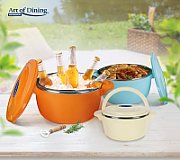 SET 3 CASEROLE TERMICE 2+4+6L,BELLY ORANGE, ART OF DINING BY HEINNER