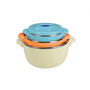  BELLY BEIGE, FOOD WARMER 3 PCS SET: 2+4+6L
FOLDABLE LOCK DESIGN
Keeps food hot/cold for 3-4 hours
Inside: stainless steel 201
Outside:
polypropylene
between the walls: expanded polystyrene 