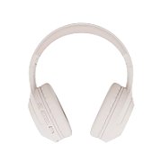 CANYON BTHS-3, Bluetooth headset,with microphone, BT V5.1 JL6956, battery 300mAh, Type-C charging plug, PU material, size:168*190*78mm, charging cable 30cm and audio cable 100cm, Beige