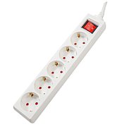 PRELUNGITOR SPACER, Schuko x 5, conectare prin Schuko (T), cablu 3 m, 16 A, max. 3500W, protectie supratensiune, protectie copii, alb,  PP-5-30  (include TV 0.8lei)