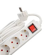 PRELUNGITOR SPACER, Schuko x 5, conectare prin Schuko (T), cablu 3 m, 16 A, max. 3500W, protectie supratensiune, protectie copii, alb,  PP-5-30  (include TV 0.8lei)