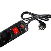 PRELUNGITOR SPACER, Schuko x 5, conectare prin Schuko (T), USB x 2, cablu 1.8 m, 16 A, max. 3500W, protectie supratensiune, negru,  PP-5-18B-USB  (include TV 0.8lei)