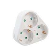 Triplu Stecher SPACER, Schuko, max 3500W, 16A, 3 prize Schuko, 1 stecher Schuko,  SPMS-3-WH  (incl. TV 0.80 RON)