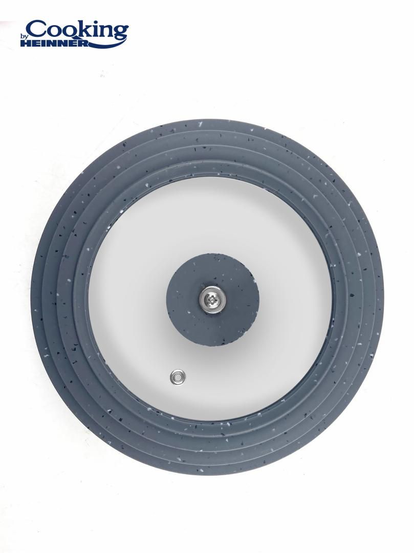 CAPAC STICLA CU MARGINE DIN SILICON AJUSTABILA PE 3 DIMENSIUNI 28/30/32 CM, GRI, COOKING BY HEINNER