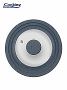 CAPAC STICLA CU MARGINE DIN SILICON AJUSTABILA PE 3 DIMENSIUNI 28/30/32 CM, GRI, COOKING BY HEINNER