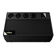 UPS nJoy Renton 650 Plus, 650VA / 360W, 4x prize Schuko conectate la baterie, fara display LCD, tensiune nominala de intrare 230V  Caracteristici Stabilizator (AVR) de tip Boost and Buck Functie auto-restart la revenirea tensiunii electrice Functie de incarcare in mod oprit Functie de pornire la