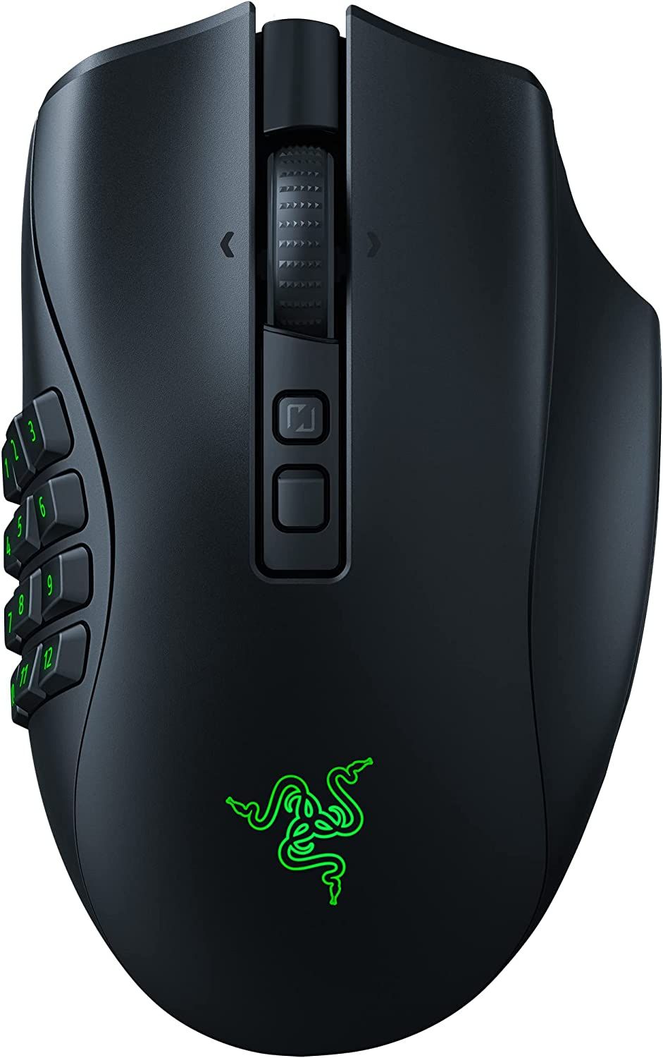 Mouse Razer Naga V2 PRO  Connectivity       Razer HyperSpeed Wireless (2.4GHz)     Bluetooth     Wired – Speedflex Cable USB Type C  Battery Life       Up to 150 hours (on HyperSpeed Wireless)     Up to 300 hours (on Bluetooth)  RGB Lighting  Razer Chroma RGB (Logo, and 12 button side plate) Sensor