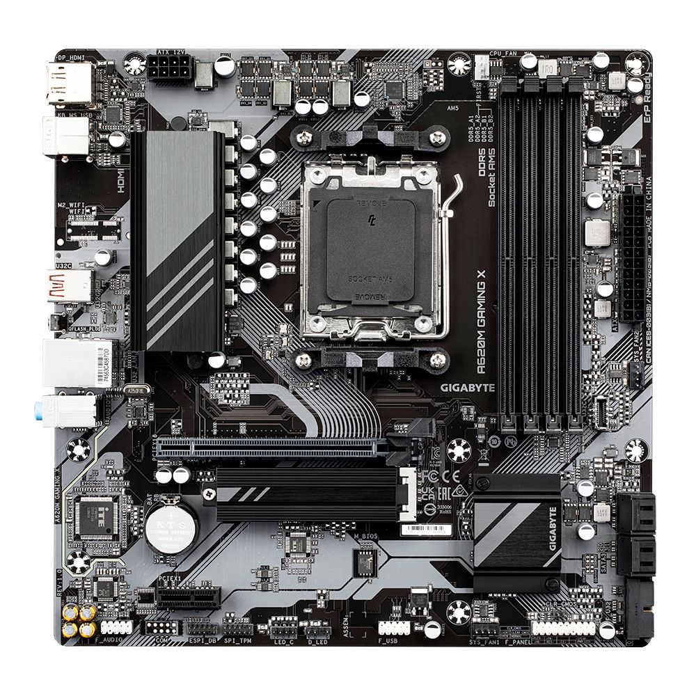 Placa de baza GIGABYTE A620M GAMING X, socket AM5, 4x DDR5 UDIMM, 4x SATA, 1x NVMe, 9x USB-A, 2x USB-C, mATX