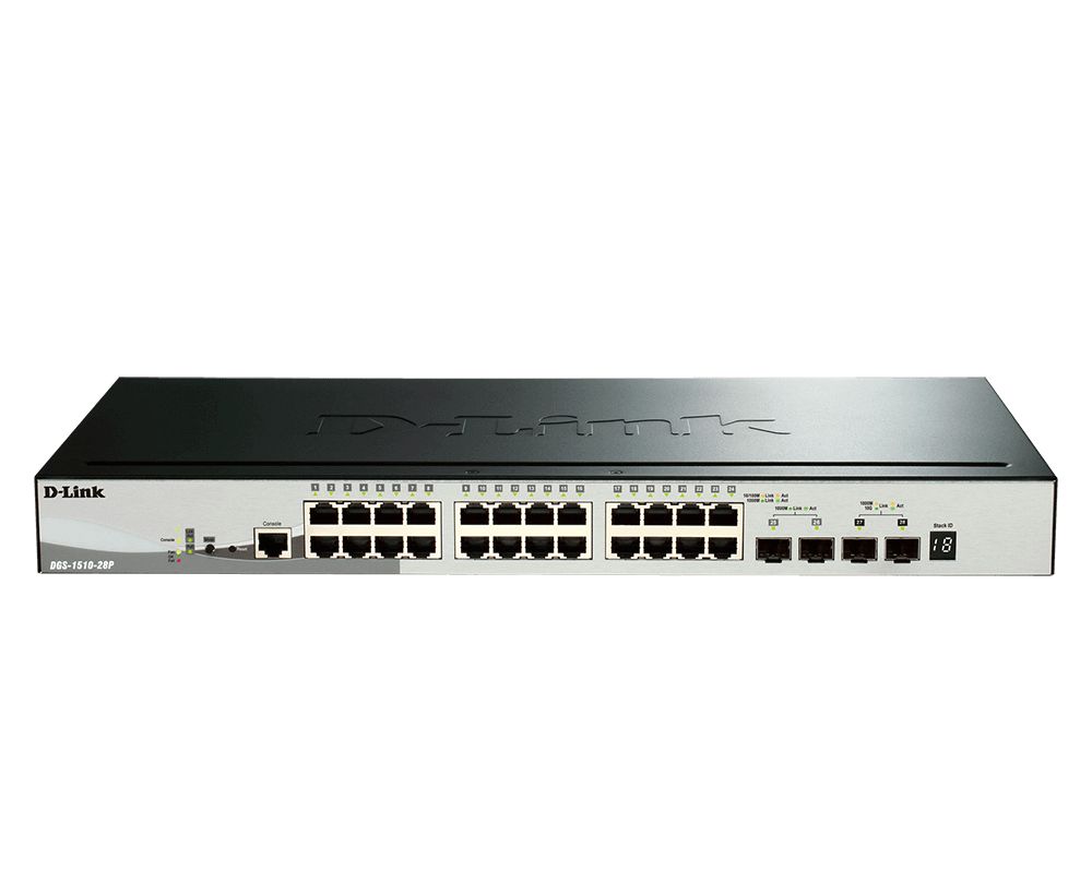 Switch D-Link DGS-1510-28P/E, 24 porturi 10 / 100 / 1000 MBs