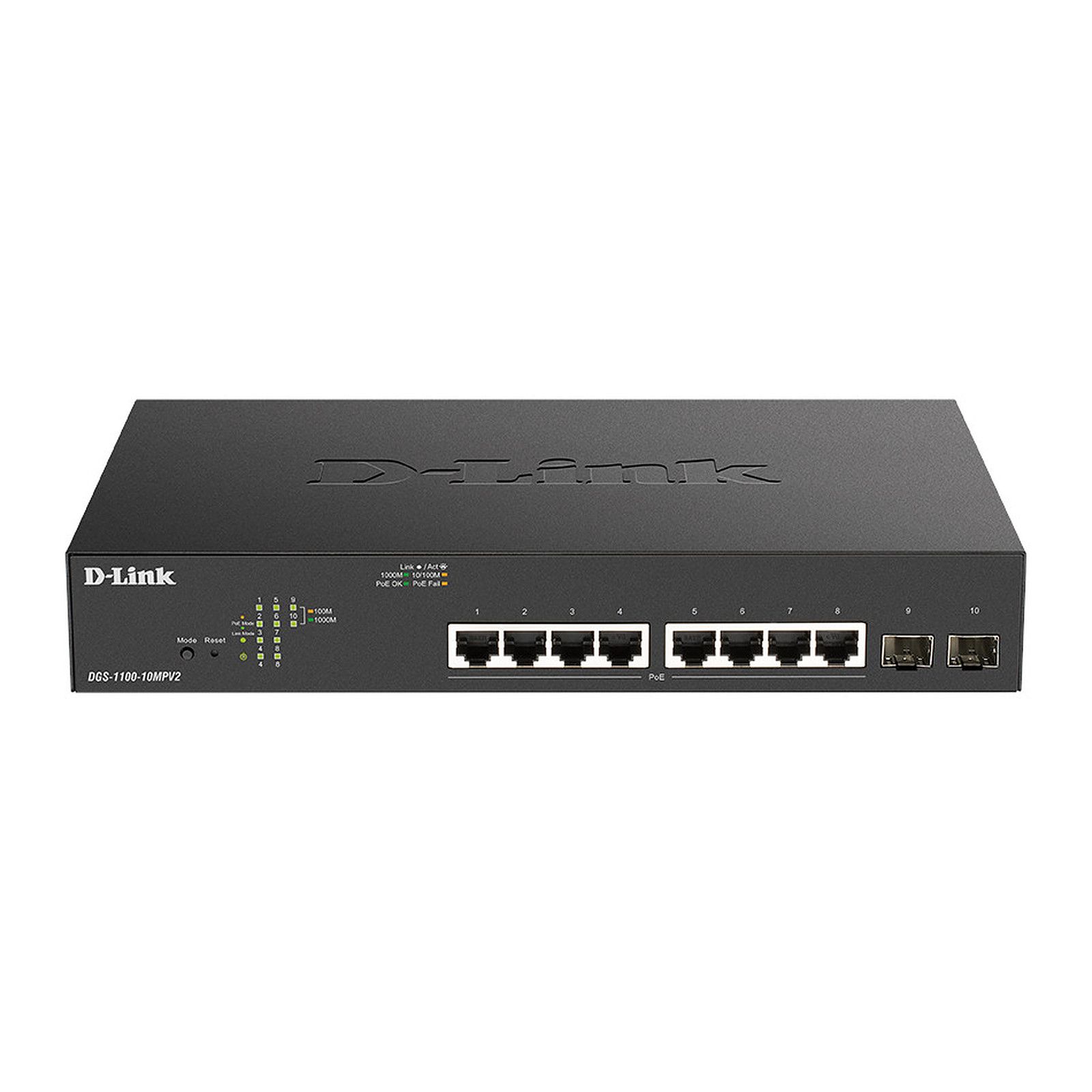 Switch D-Link DGS-1100-10MPV2/E, 8 porturi 10 / 100 / 1000 MBs