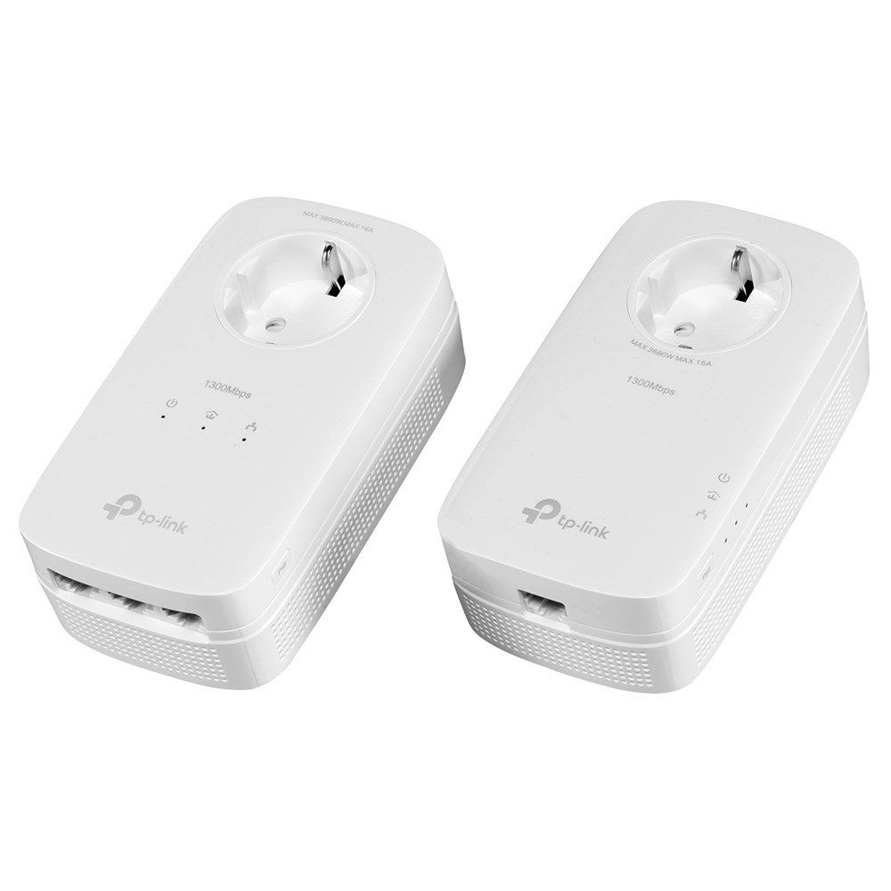 TP-Link Kit Gigabit Powerline Passthrough cu 3 Porturi AV1300, TL- PA8033P KIT, Standarde si Protocoale:  HomePlug AV1.1, HomePlug AV2.0,IEEE 1901,IEEE 802.3,IEEE 802.3x, IEEE 802.3u, IEEE 802.3ab, Interfata: 3 x 10/100/1000 RJ45, 1 x priza alimentare, Consum: Max 5.5W, Dimensiuni: 131 x 71x 42 mm