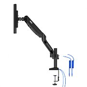 Brat sustinere AD110DX AOC 2 monitoare cu dimensiune maxima 27 , fixare de birou, pivot 360gr, raza larga de inclinare, flexibilitate, inaltime 230 mm, material aluminiu, culoare negru