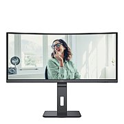 Monitor 34 inch LED AOC CU34P3CV 3440 x 1440 pixeli, 100 Hz, 4 ms, Negru