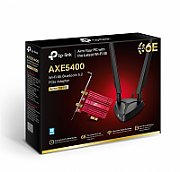 Adaptor wireless TP-Link, ARCHER TXE75E, AX5400, 2 x antene externe Dual-Band 5Ghz, 2.4 Ghz, PCI-E WI-FI 6E dimensiuni: 120.8 × 78.5 × 20.9 mm, Bluetooth 5.2.