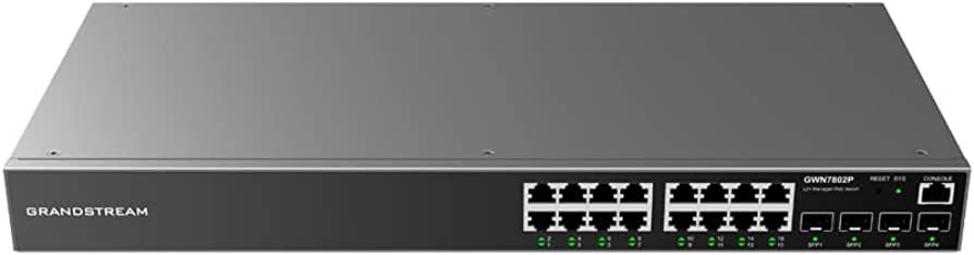 Switch GrandStream GWN7802P, 16 porturi 10 / 100 / 1000 MBs