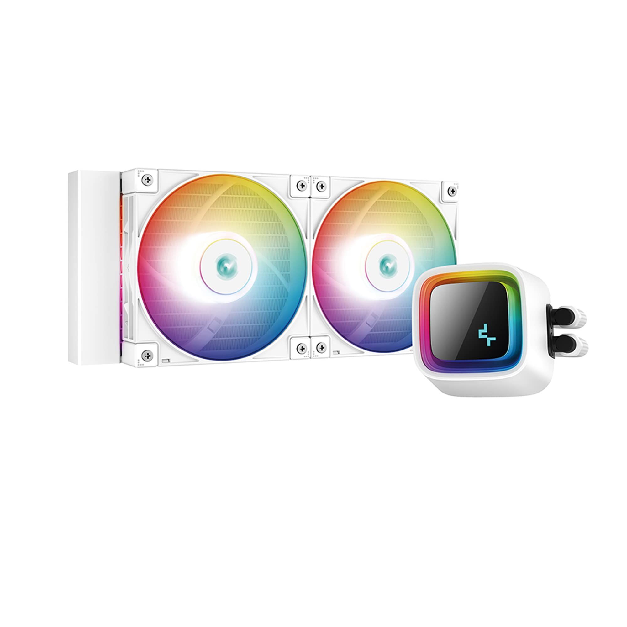 COOLER DEEPCOOL, skt. universal, racire cu lichid, vent. 120mm x 2, 2250rpm, LED RGB,  LS520 WH ,  R-LS520-WHAMNT-G-1  (include TV 1.75 lei)