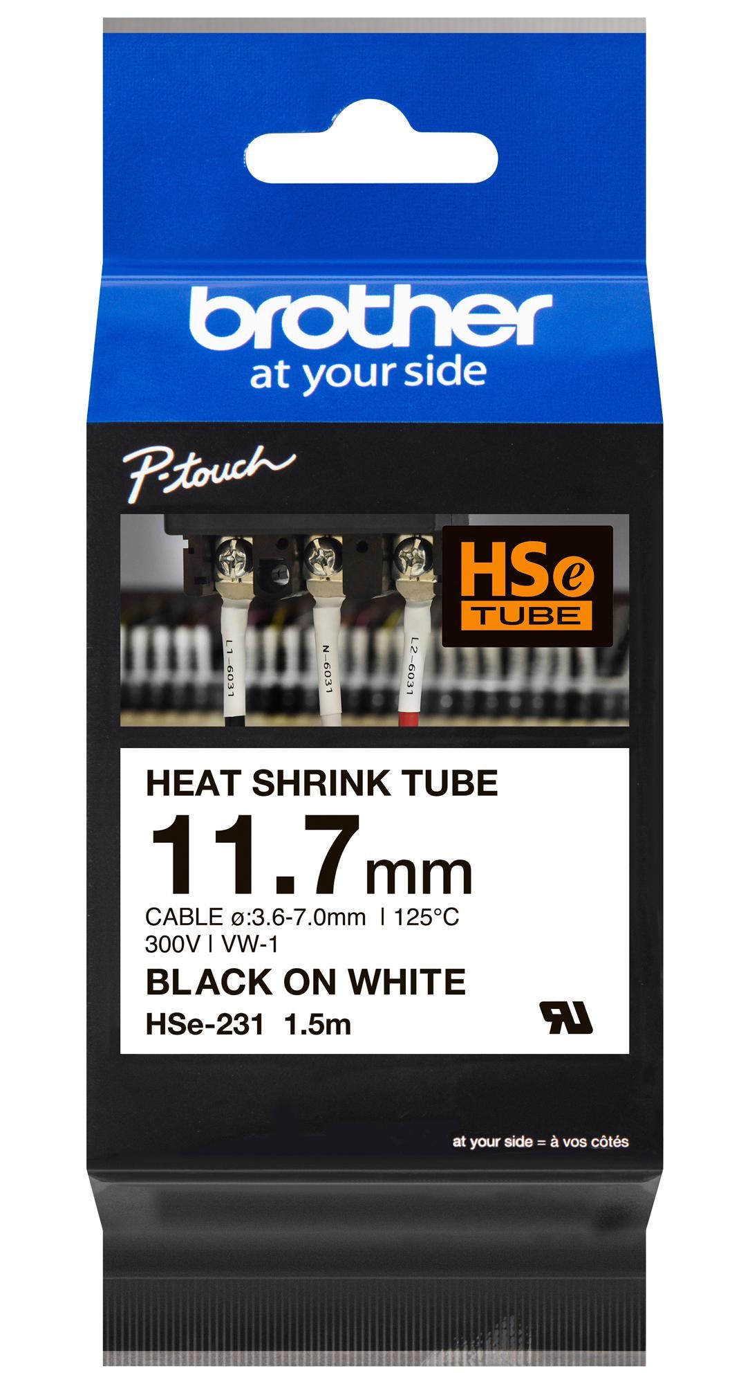 HSE231 11.7MM BLK ON WHT HEAT SHRINK TPE